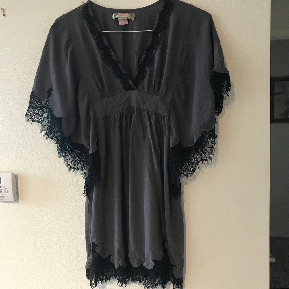 Flying Tomato Grey Boho Sleeve Mini Dress Size S